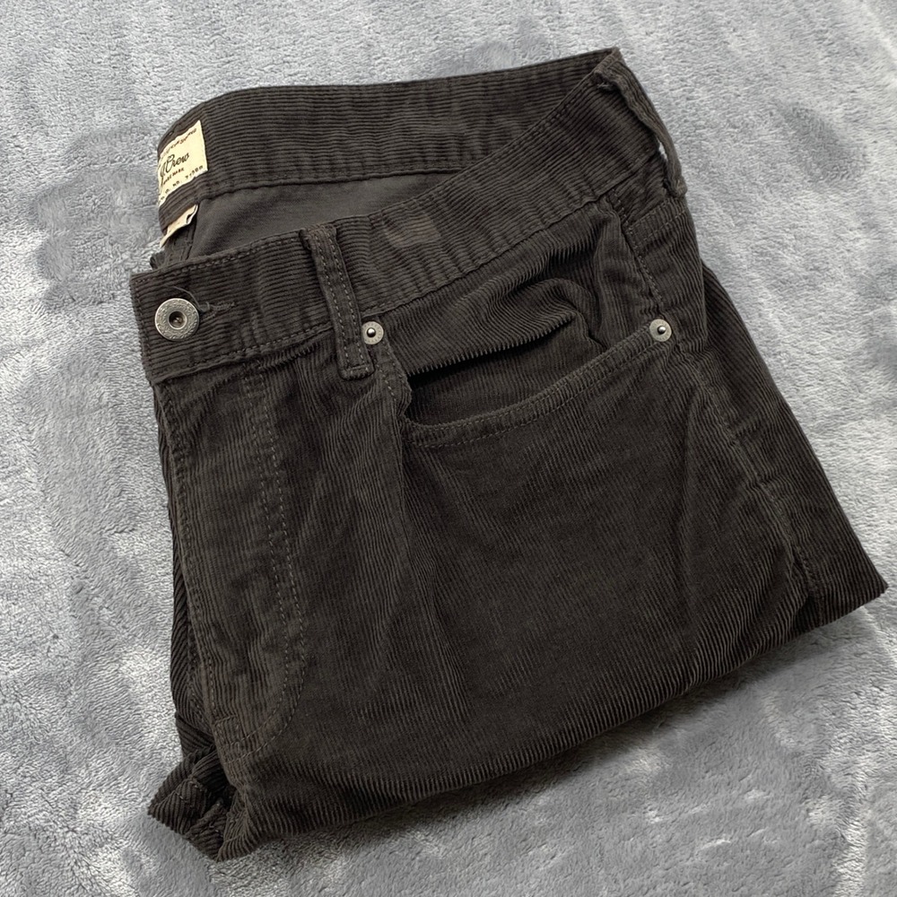 J.Crew 484 Slim Fit Corduroy Pants Mens 34x30(34x29)Charcoal Gray 5-Pocket